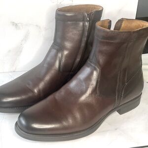Florsheim Midtown Plain Toe Zip Boot - Brown Leather